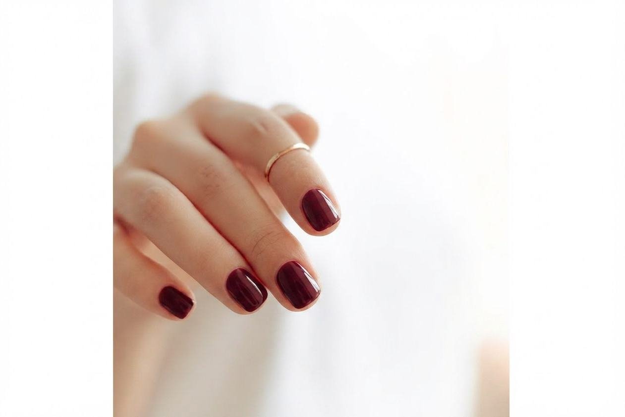 Nails with Deep Burgundy AI preview